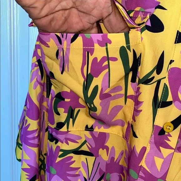 Rebdolls Yellow and Purple Floral Button Down Shirt Tropical Hawaiian Plus Sz 3X - Picture 6 of 11